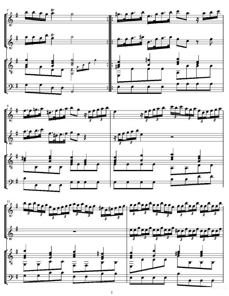 《维瓦尔第如歌的行板》吉他谱/六线谱（第2页）
