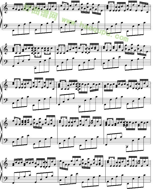 《卡农》钢琴独奏完整版钢琴谱第5张