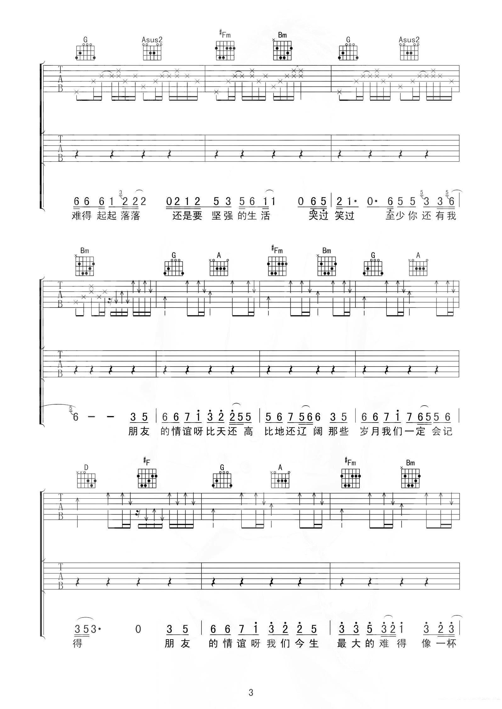 高进&小沈阳《我的好兄弟》吉他谱/六线谱（第3页）